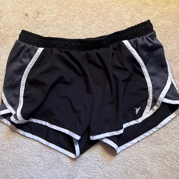 Old navy small runners shorts black/grey w/ white piping - Picture 1 of 4